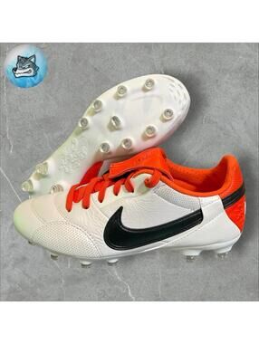 NIKE PREMIER III FG White Orange Black SOCCER Cleats HM0265-800 Men's Size 4.5